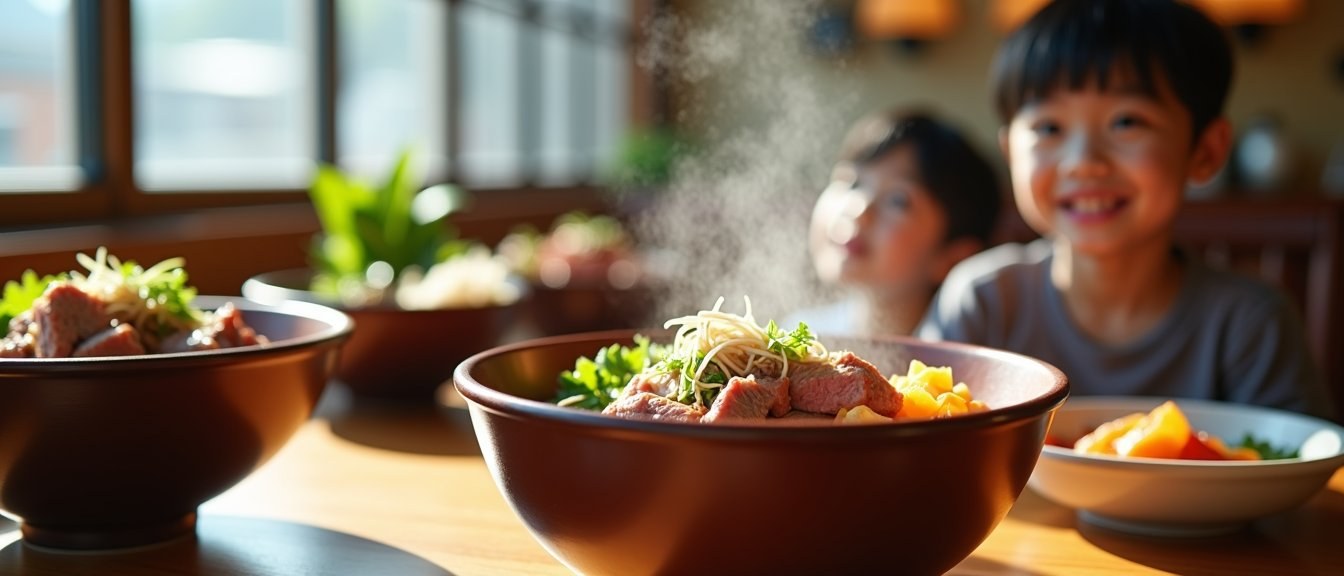 Akaushi Beef Bowls in Aso with Kids: 5 Family Restaurants with High Chairs & Kid Portions