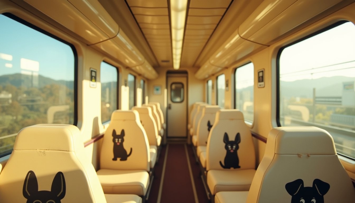 Aso Boy! limited express train exterior with Kuro-chan mascot livery at Kumamoto Station platform