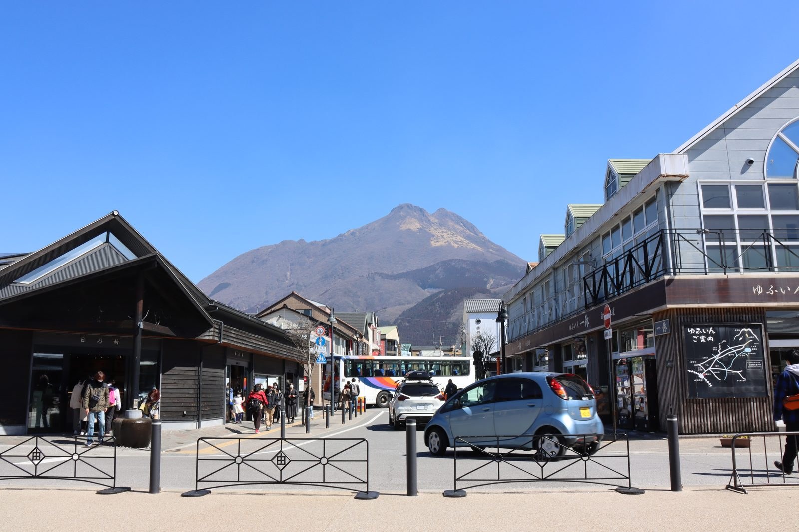 Yufuin Station, reached by the Yufuin no Mori train on the Kyushu route