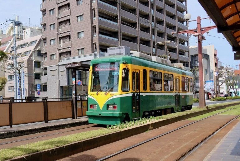 A Kagoshima city tram (streetcar)